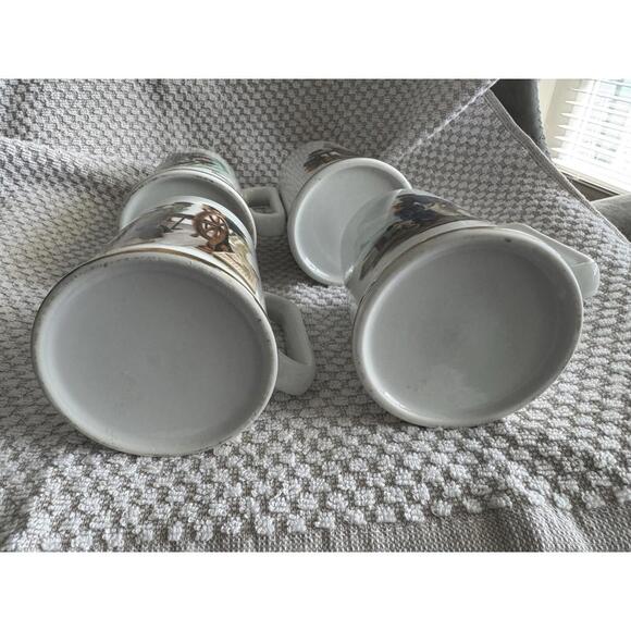 Set of 4 Norman Rockwell Seafarers Collection Tankard Mug Long John Silvers 1985 - Picture 9 of 15